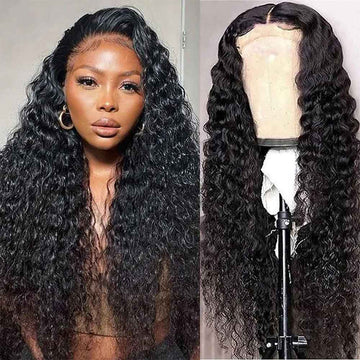 Beaudiva Deep Wave Human Hair Wigs Closure Wig  5x5 Lace Wig Pre Plucked Baby Hair